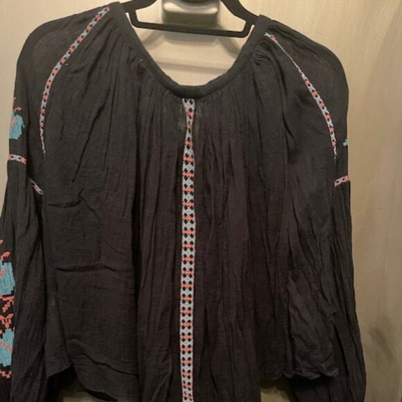 Free People Marishka Peasant Blouse in black - Picture 8 of 16